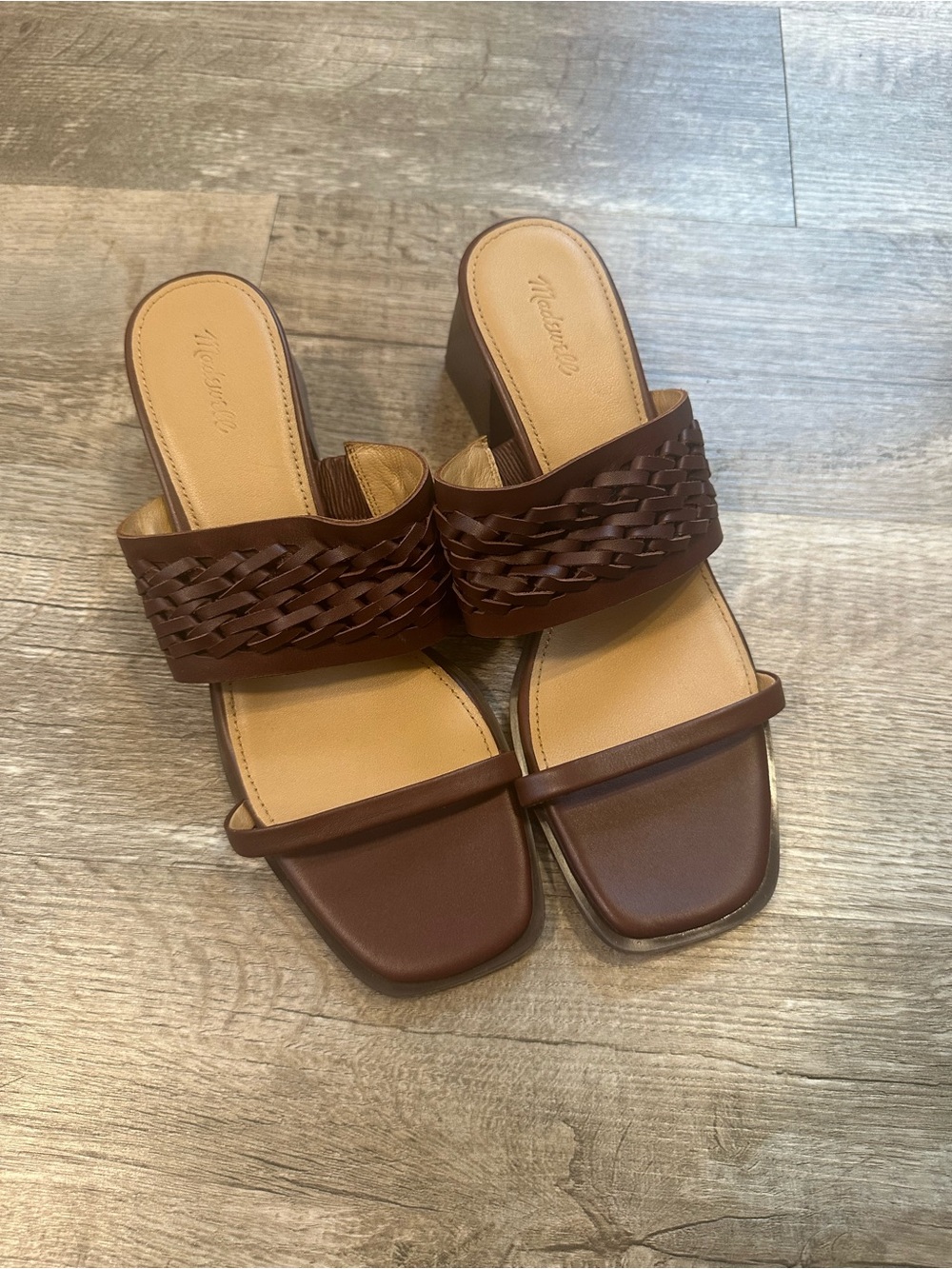 Madewell Brown Braided Strap Heeled Sandal
